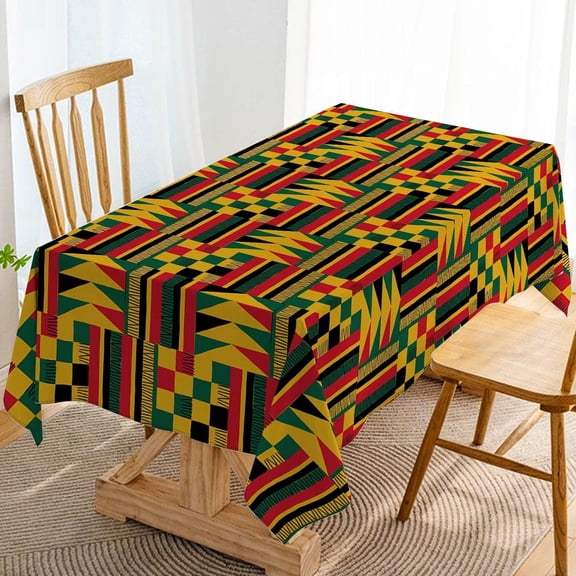 Kwanzaa Tablecloth Black History Month Decoration Pan Afro African American Heritage Festival Celebration Party Supply Kitchen Dining Room Home Decor (60" x 104")