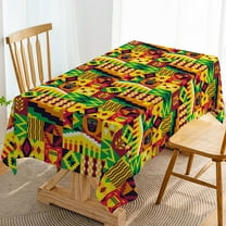 Kwanzaa Tablecloth Black History Month Table Cloth African American Heritage Holiday Party Celebration Decor Kinara Candles Home Dining Room Kitchen Decoration-60×84inch