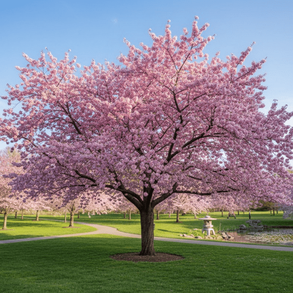 Kwanzan Cherry Blossom Tree Plants in 2.5'' Pot, Perennial Cherry Blossom Flowers Live Plant