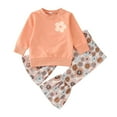 thumbnail image 1 of Kwasome Fall Girls Outfits Girls Clothes Home Baby Toddler Long Sleeve Winter Flower Prints Tops Pants Outwear Babys Clothes Fashion A 18-24 Months, 1 of 8