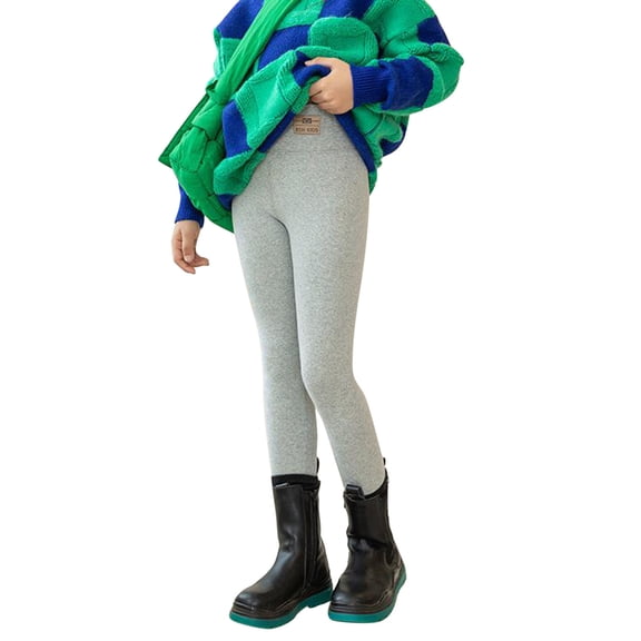 Kwasome Girl Leggings Winter Toddler Kids Baby Solid Color Lined Warm Ankle Leggings Stretchy Basic Pants Toddler Comfortable Clothes Gy2 2-3 Years