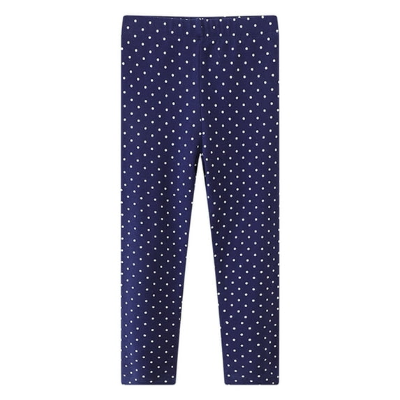 Kwasome Kid Girls Pants Toddler Dot Print Casual Pants Yoga Pants Leggings Classic Daily Wear 12-18 Monthsdark Blue