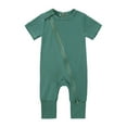 thumbnail image 1 of Kwasome Kid Rompers For Girls Baby Cotton Rompers Footless Pajamas Zipper Short Sleeve Sleeper Jumpsuit Green Cute Kid Rompers For Girls 6-12 Months, 1 of 3