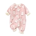 thumbnail image 1 of Kwasome Kid Rompers For Girls Toddler Boys Girls New Long Sleeve Winter Cartoon Prints Warm Newborn Jumpsuit Romper Pink Sweet Kid Rompers For Girls 18-24 Months, 1 of 4