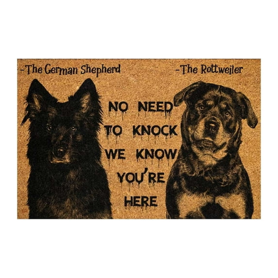 Kwasome Outdoor Carpet Solid Color Letter Dog Prints Welcome Doormat Cute Rug Mat Entrance Front Door Rug For Home Living Room Bathroom