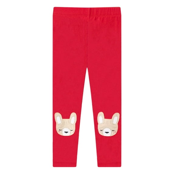 Kwasome Pants For Baby Kid Girls Toddler Cartoon Print Red Casual Pants Yoga Pants Leggings Comfortable Girl Clothings 2-3 Yearsred