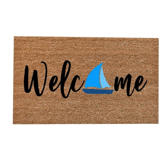 Kwasome Rustic Carpets Blue Boat Prints Doormat Beach Doormat Welcome Funny Cute Doormat Door Mat Flocked Rug Be Nice Or Leaf Doormat Flower