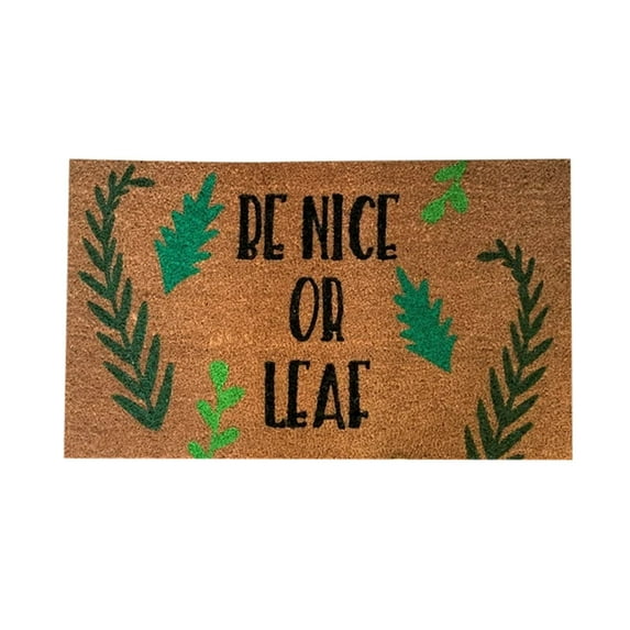 Kwasome Rustic Carpets Welcome To The Jungle Doormat Green Leaf Prints Home Decor Outdoor Welcome Mat Flocked Rug Be Nice Or Leaf Doormat Flower Front Door Rug Suitable For Home Living Room Bathroom