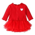 thumbnail image 1 of Kwasome Summer Outfits For Girls 2024 Summer Girls Clothes New Born Outfit Babys Newborn Boys Knit Ribbed Solid Spring Winter Long Sleeve Cardigan Romper Dress Hat Clothes Set 12-18 Months Red, 1 of 4