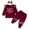thumbnail image 1 of Kwasome Summer Outfits For Girls 2024 Toddler Baby Letter Leopard Print Top+Bow Trouser Pants Outfits Set Girls Clothes 6-12 Months Red, 1 of 9