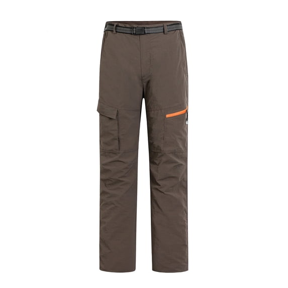 Kwasome Sweatpants For Mens Hiking Pants Inseam Lightweight Work Cargo Pants Water 5 Zipper Pockets Simple Apparel Durable Comfortable Trousers Coffee L
