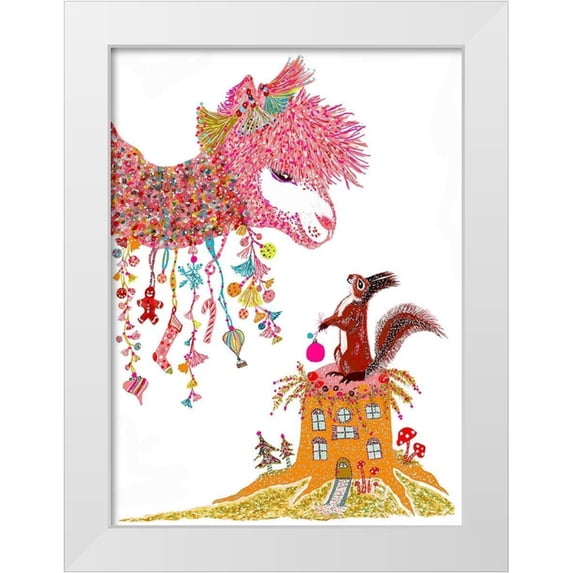 Kwerki Studios 14x18 White Modern Wood Framed Museum Art Print Titled - Candy Lama Powdered Sugar