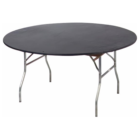 Kwik-Covers 10 Pack of Round Plastic Table Covers - 60" or 72" Round - Indoor or Outdoor Fitted Table Covers (Table NOT Included) (Black, 60" Round)