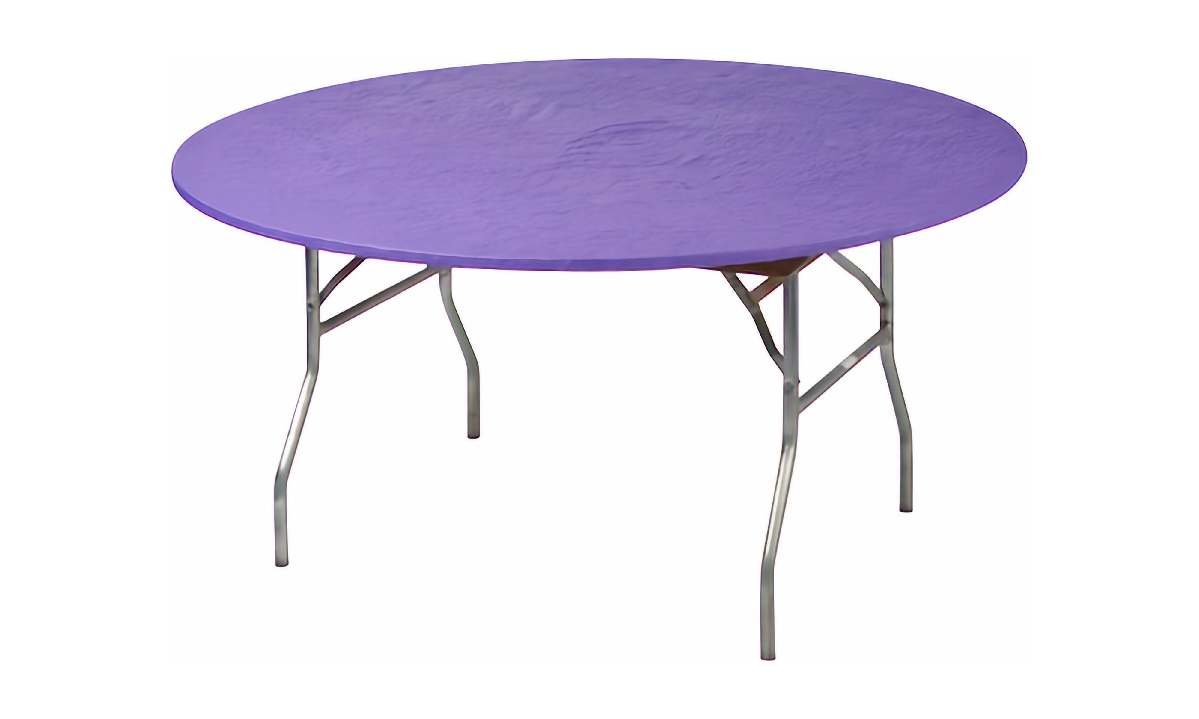 KwikCovers 48" Round Fitted Plastic Table Covers, Purple