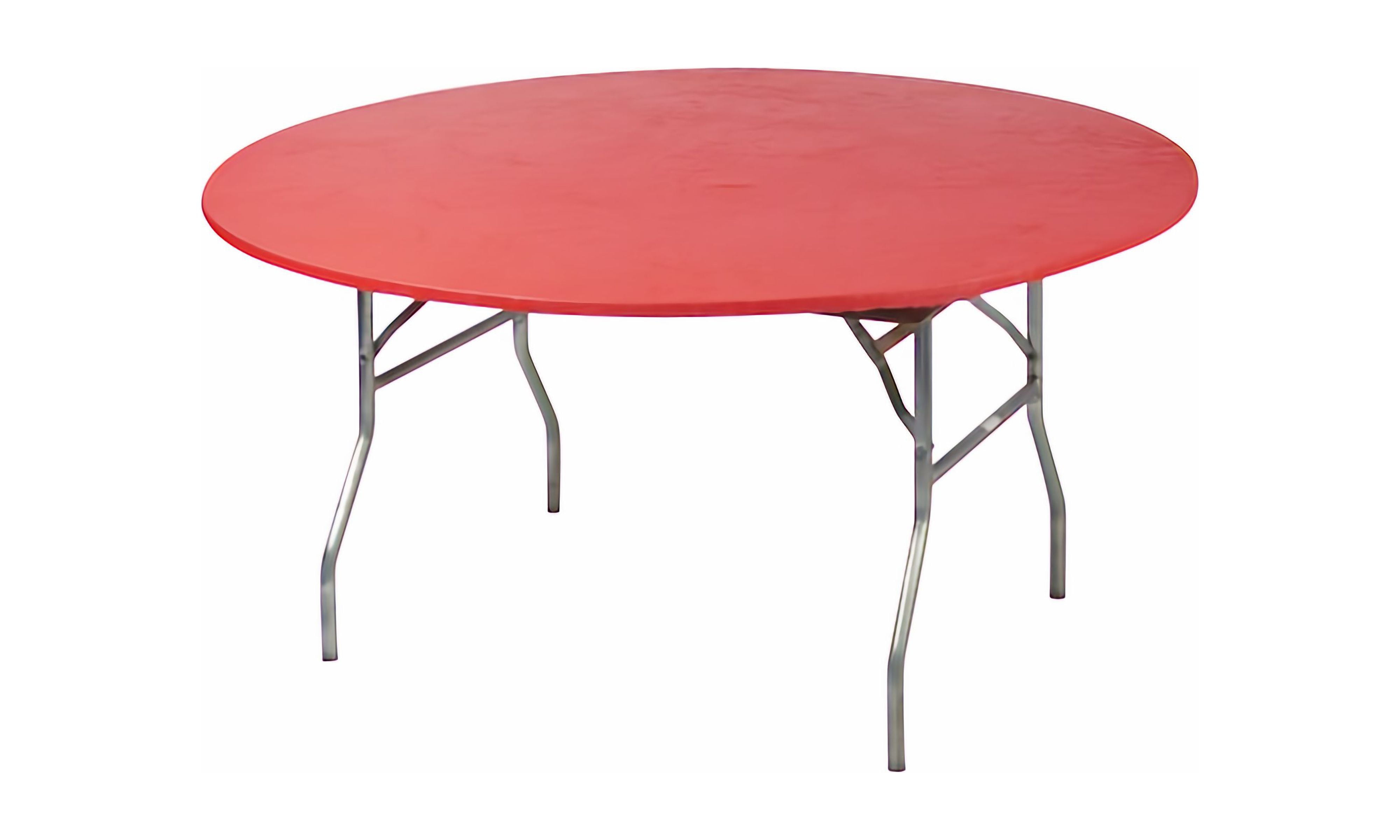 KwikCovers 48" Fitted Elastic Round Tablecloth, Stretchable Vinyl Table Cover Protector