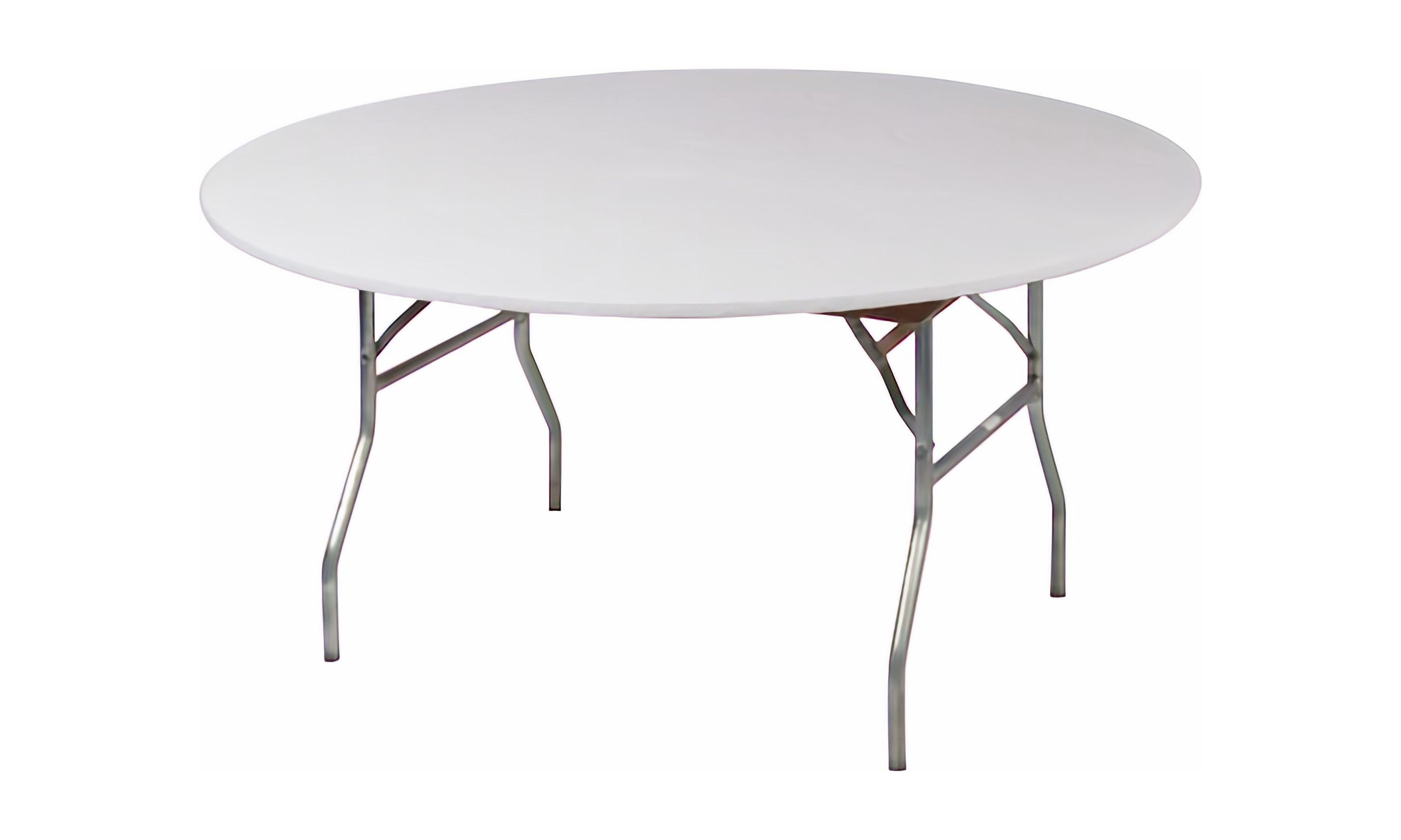 KwikCovers 48" Round Fitted Plastic Table Covers, White