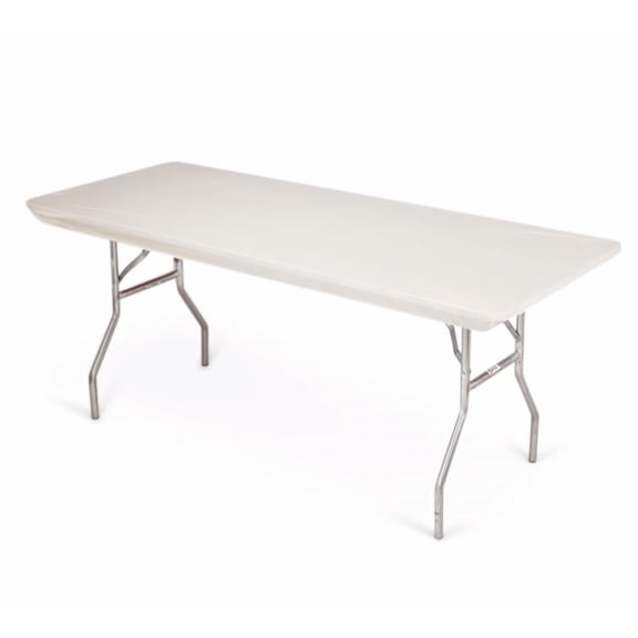 Kwik-Covers 6’ Rectangular Plastic Table Covers 30" x 72" - Bundle of 5, Ivory