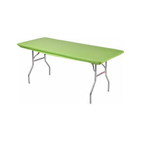 Kwik-Covers 6’ Rectangular Plastic Table Covers 30" x 72" - Bundle of 5, Lime Green
