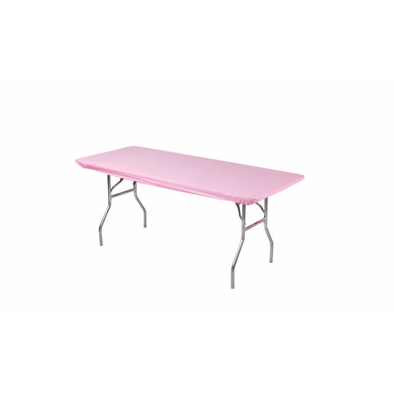 Kwik-Covers 10 Pack Rectangular Plastic Table Covers - 6' Rectangle, Pink