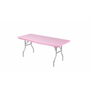 Kwik-Covers 10 Pack Rectangular Plastic Table Covers - 6 Rectangle, Pink