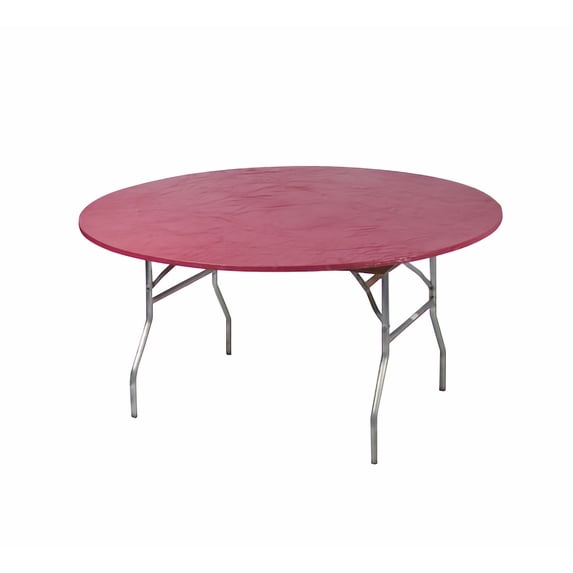 Kwik-Covers 10 Pack Round Plastic Table Cover - 60" Round, Maroon
