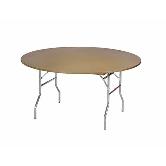 Kwik-Covers 60" Round Fitted Plastic Table Covers, Metallic Gold