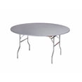 thumbnail image 1 of Kwik-Covers 60" Round Fitted Plastic Table Covers Metallic Silver, 1 of 2