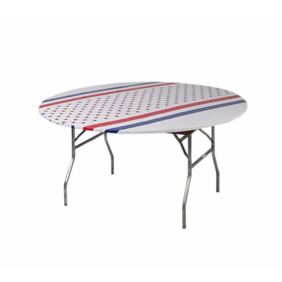 Kwik-Covers 10 Pack Round Plastic Table Cover - 60" Round, Patriotic