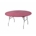 thumbnail image 1 of Kwik-Covers 72" Round Fitted Plastic Table Covers, Maroon, 1 of 2