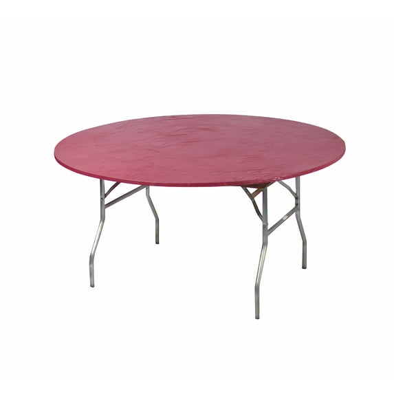 Kwik-Covers 72" Round Fitted Plastic Table Covers, Maroon