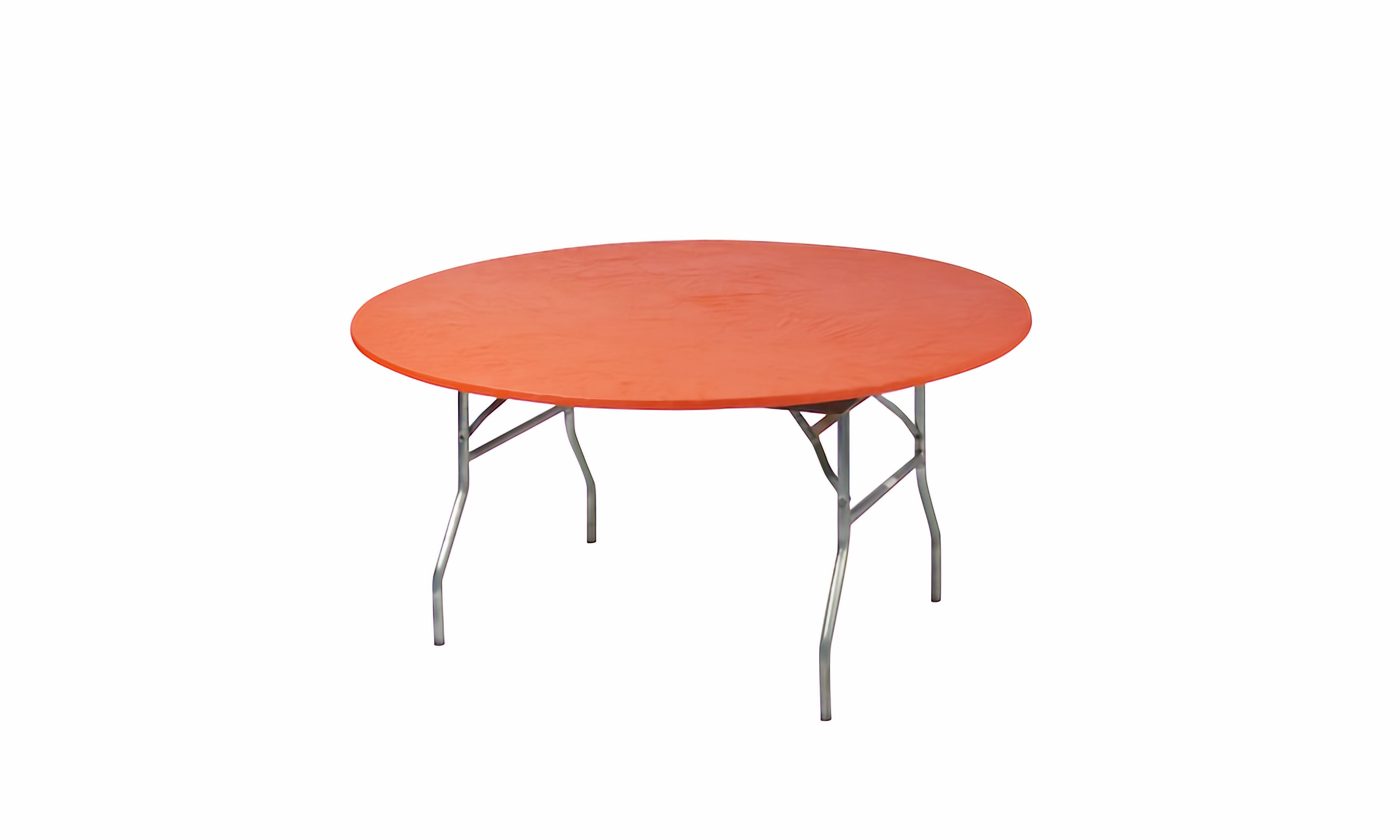 KwikCovers 72" Round Fitted Plastic Table Covers, Orange