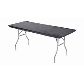 Kwik-Covers 8' Rectangle Plastic Table Covers 30" x 96", Bundle of 5 Black