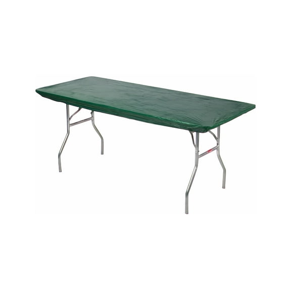 Kwik-Covers 8' Rectangle Plastic Table Covers 30" x 96", Bundle of 5, Hunter Green
