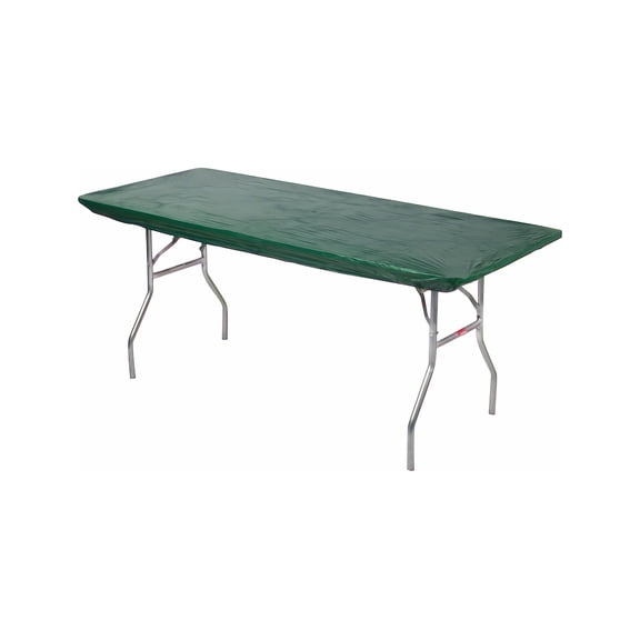 Kwik-Covers 8’ Rectangular Plastic Table Covers 30" x 96" - Bundle of 5, Hunter Green