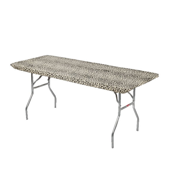 Kwik-Covers 8’ Rectangular Plastic Table Covers 30" x 96" - Bundle of 5, Leopard