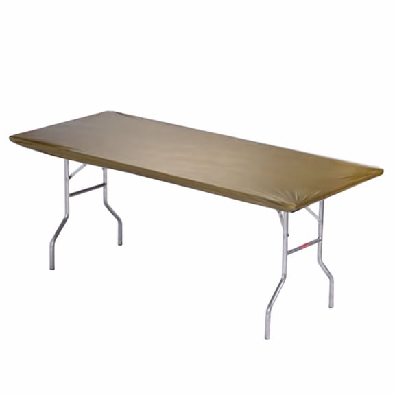 Kwik-Covers 8’ Rectangular Plastic Table Covers 30" x 96" - Bundle of 5, Metallic Gold