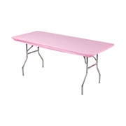 Kwik-Covers 8  Rectangular Plastic Table Covers 30" x 96" - Bundle of 5, Pink