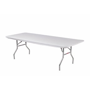Kwik-Covers 8’ Rectangular Plastic Table Covers 30" x 96" - Bundle of 5, White