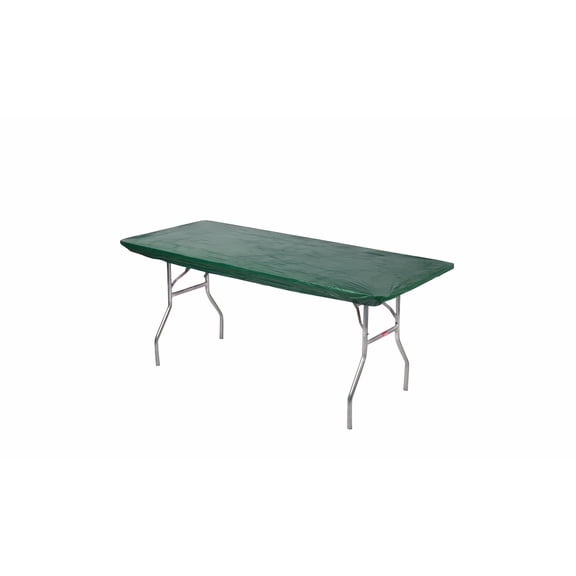 Kwik-Covers 10 Pack Rectangular Plastic Table Covers - 8' Rectangle, Hunter Green