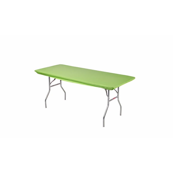 Kwik-Covers 10 Pack Rectangular Plastic Table Covers - 8' Rectangle, Lime Green