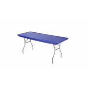 Kwik-Covers 10 Pack Rectangular Plastic Table Covers - 8 Rectangle, Royal Blue
