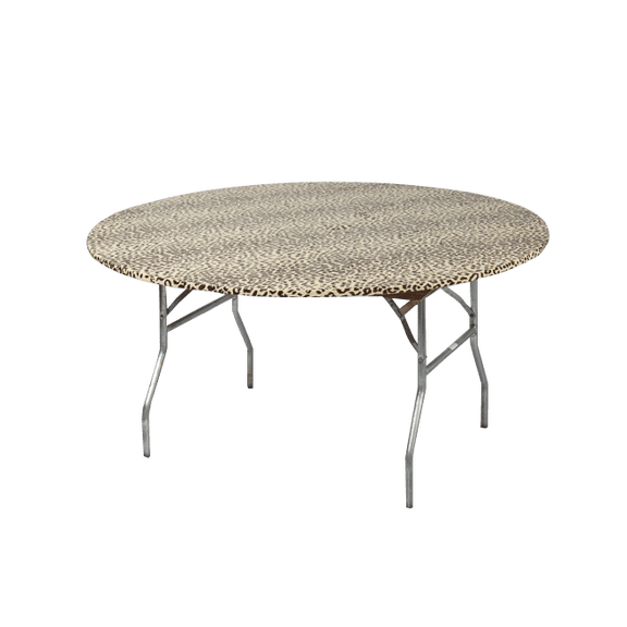 Kwik-Covers Bundle of 5 Round Plastic Table Cover - 72" Round, Leopard