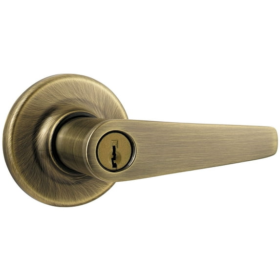 Kwik Delta Entry Lever Antique Brass