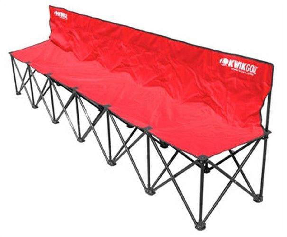 Red Collapsible Steel Frame 6-Seat Soccer Bench