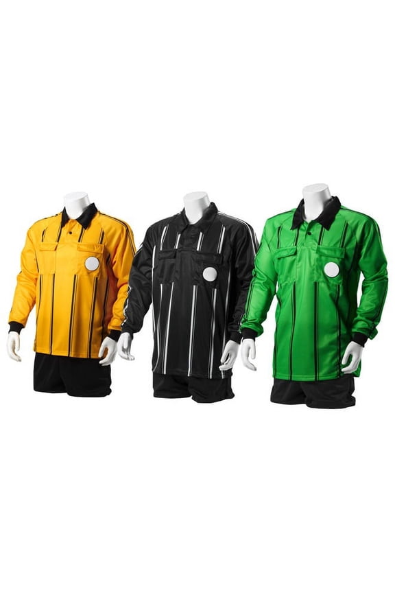 Premier Referee Long Sleeve Jersey, Black, Medium