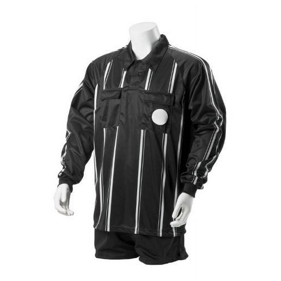 Kwik Goal Premier Referee Long Sleeve Jersey, Black, Small