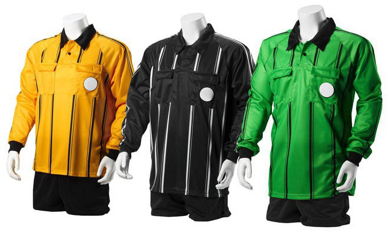 Kwik Goal Premier Referee Long Sleeve Jersey, Yellow, Medium