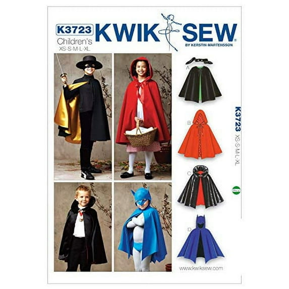 Kwik Sew Pattern Capes, XS (4, 5), S (6), M (7, 8), L (10)