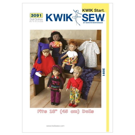 Kwik Sew Pattern Doll Clothes, Fits 18" Dolls