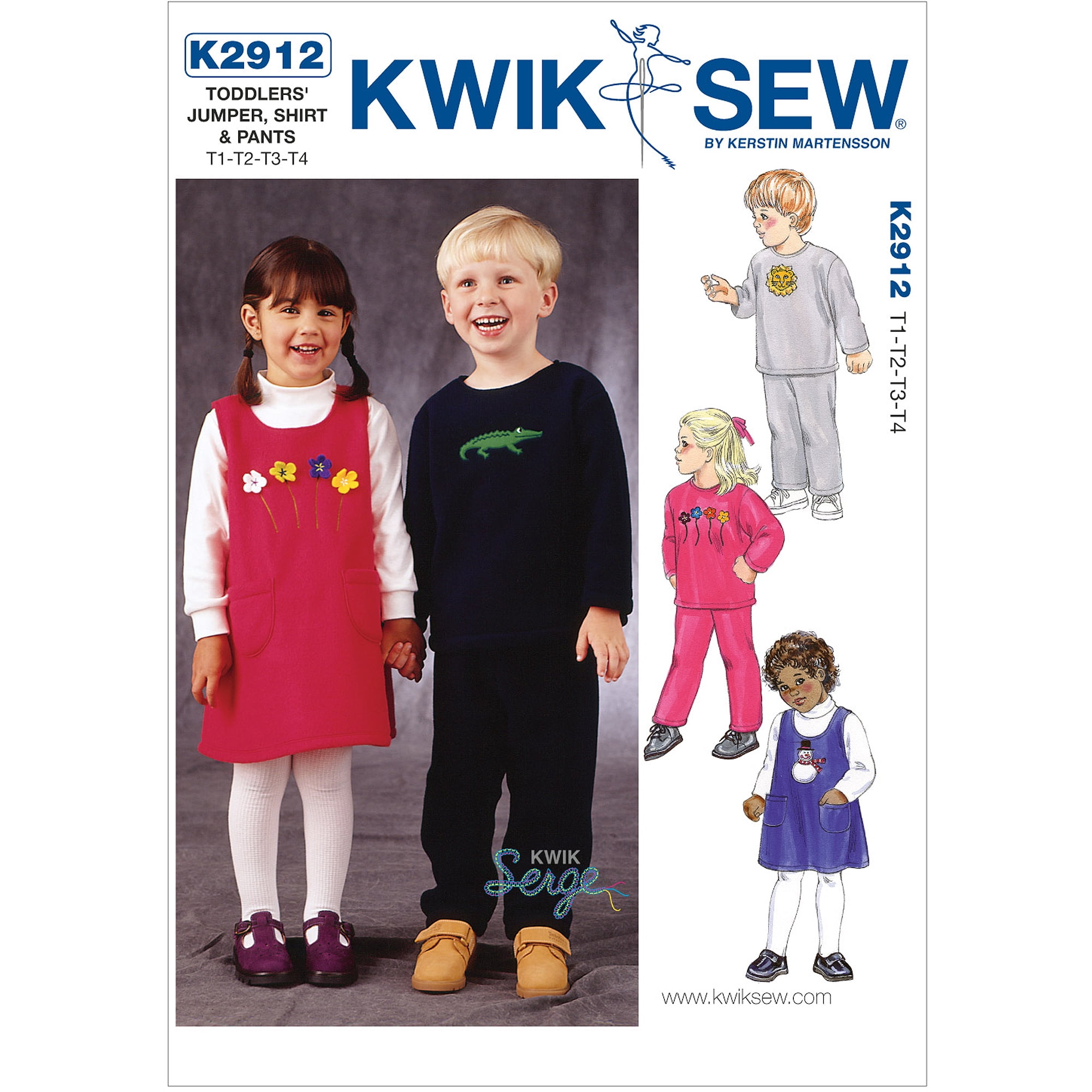 Kwik Sew Pattern Jumper, Shirt and Pants, (T1, T2, T3, T4) - Walmart.com